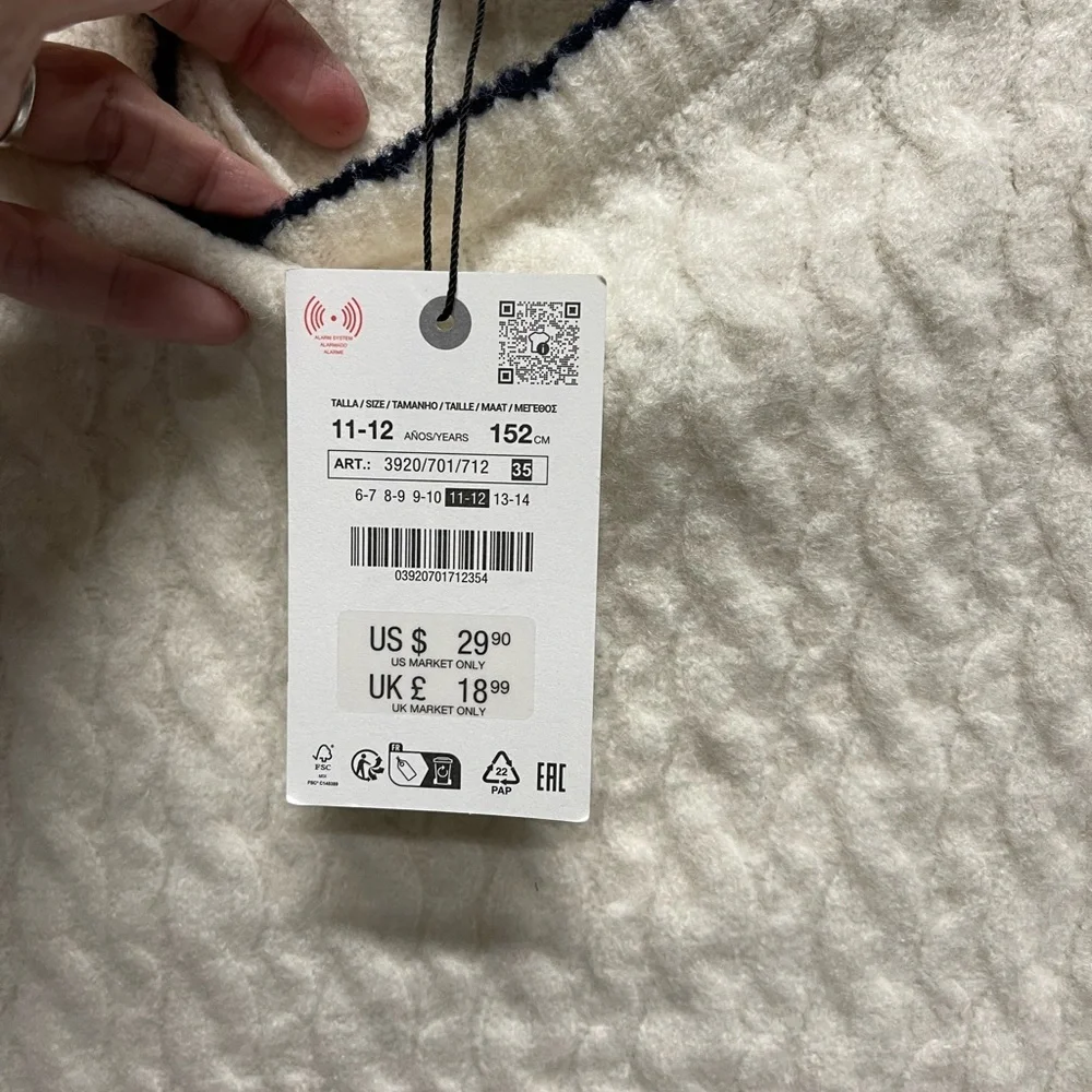Zara White Cable Knit Tank Top